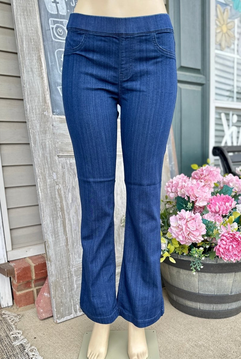 Cello Pull On Flare Jeans - Super Dark Wash - 30" Inseam - jeans - Jimberly's Boutique - Olive Branch - Mississippi