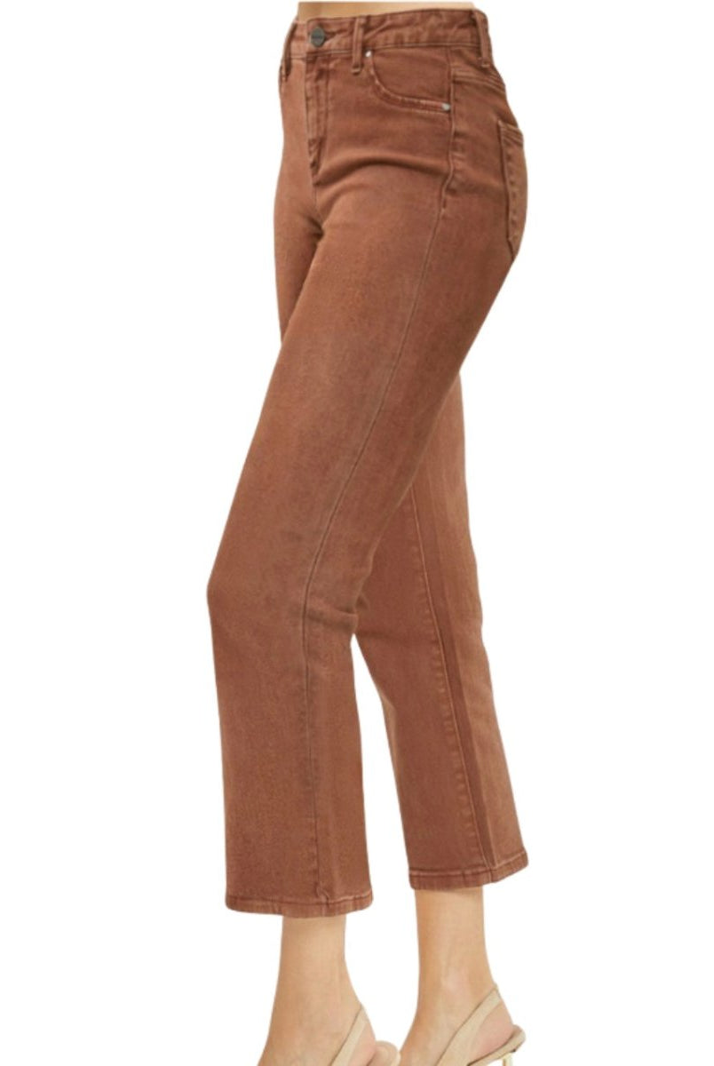 Chaffee Espresso Straight Crop Jeans| Risen - risen jeans - Jimberly's Boutique - Olive Branch - Mississippi