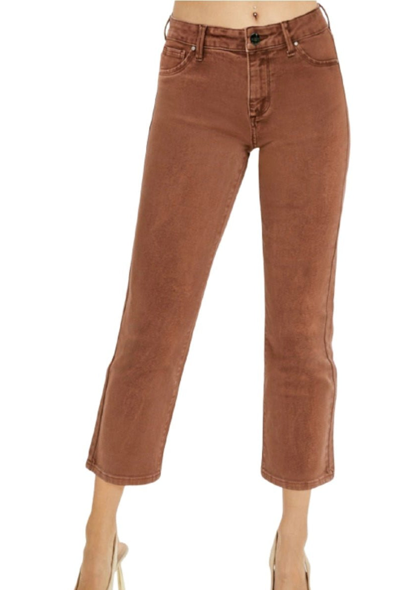 Chaffee Espresso Straight Crop Jeans| Risen - risen jeans - Jimberly's Boutique - Olive Branch - Mississippi