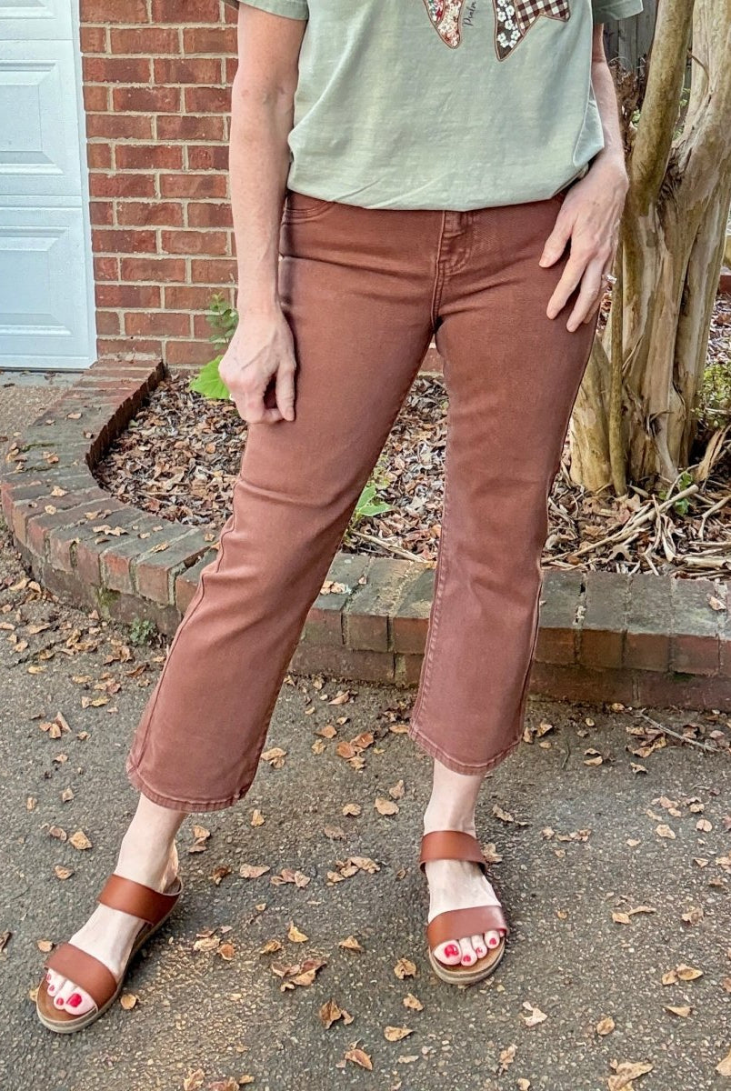 Chaffee Espresso Straight Crop Jeans| Risen - risen jeans - Jimberly's Boutique - Olive Branch - Mississippi