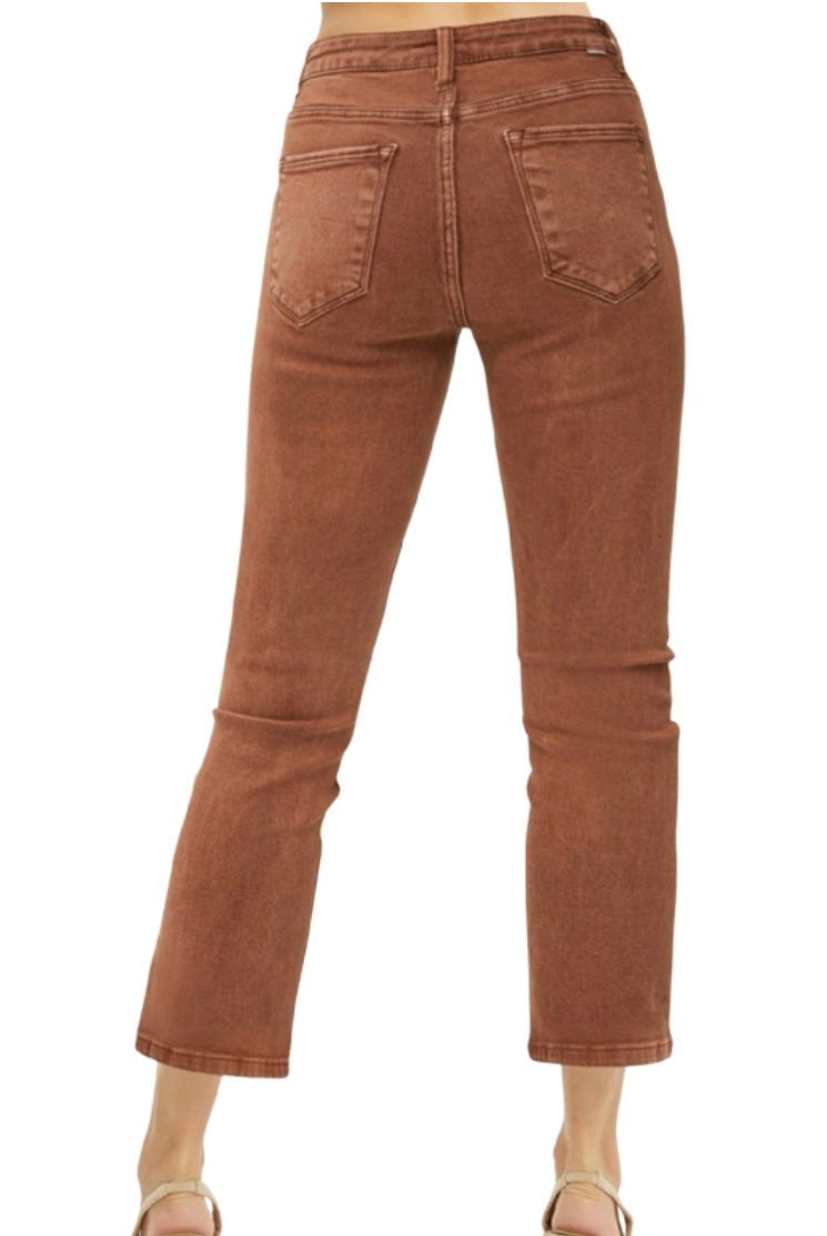 Chaffee Espresso Straight Crop Jeans| Risen - risen jeans - Jimberly's Boutique - Olive Branch - Mississippi