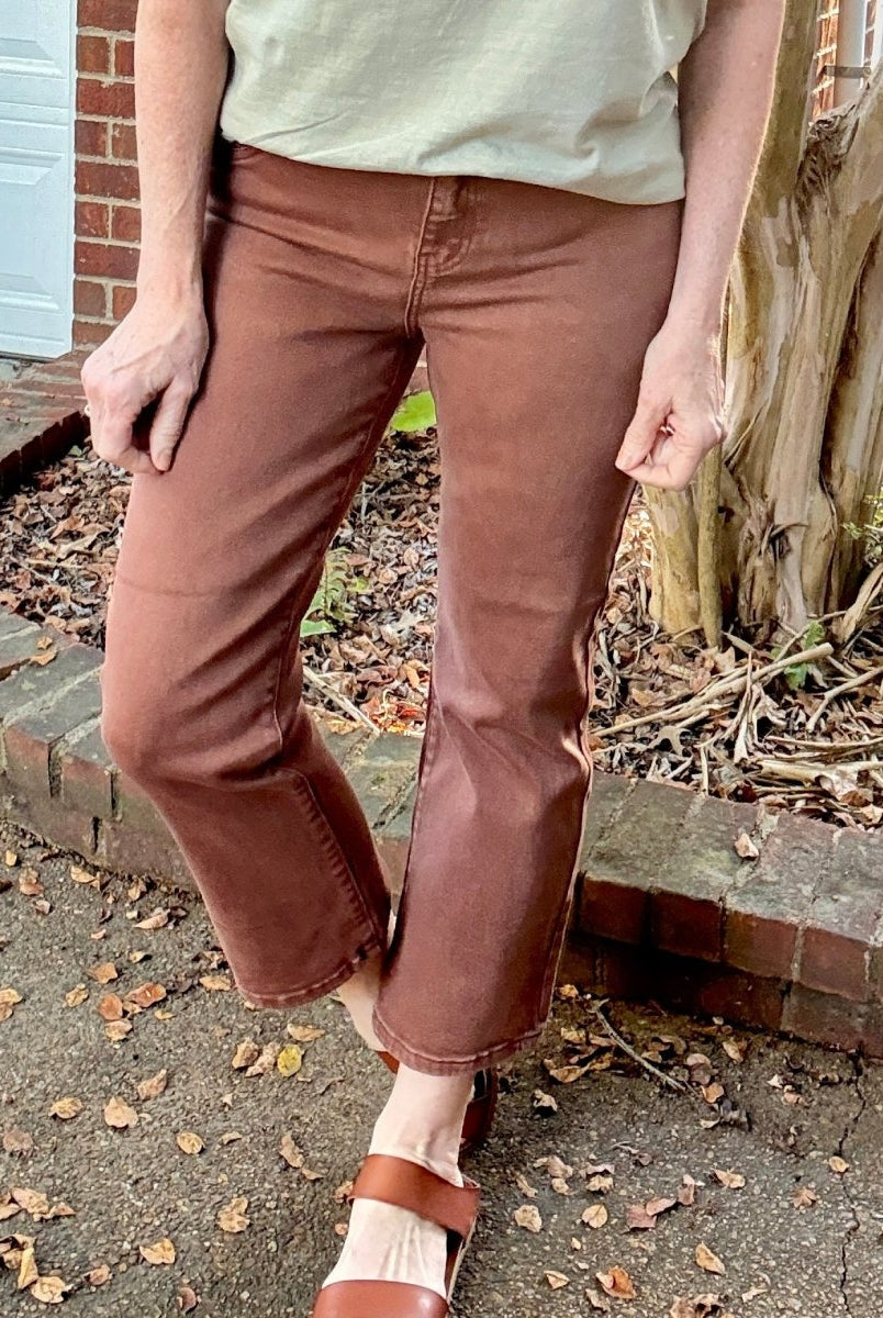 Chaffee Espresso Straight Crop Jeans| Risen - risen jeans - Jimberly's Boutique - Olive Branch - Mississippi