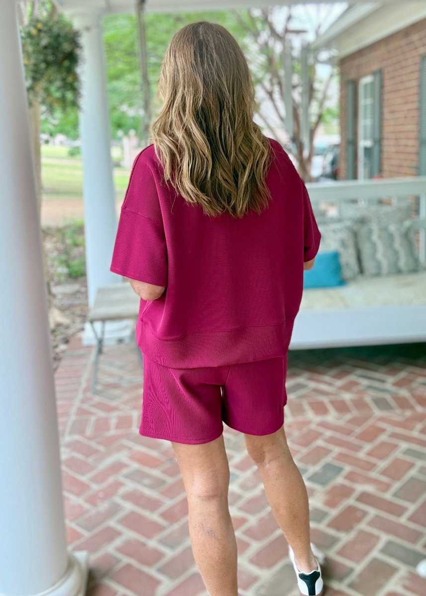 Charlie Ribbed Shorts Set - Cabernet - Shorts set - Jimberly's Boutique - Olive Branch - Mississippi