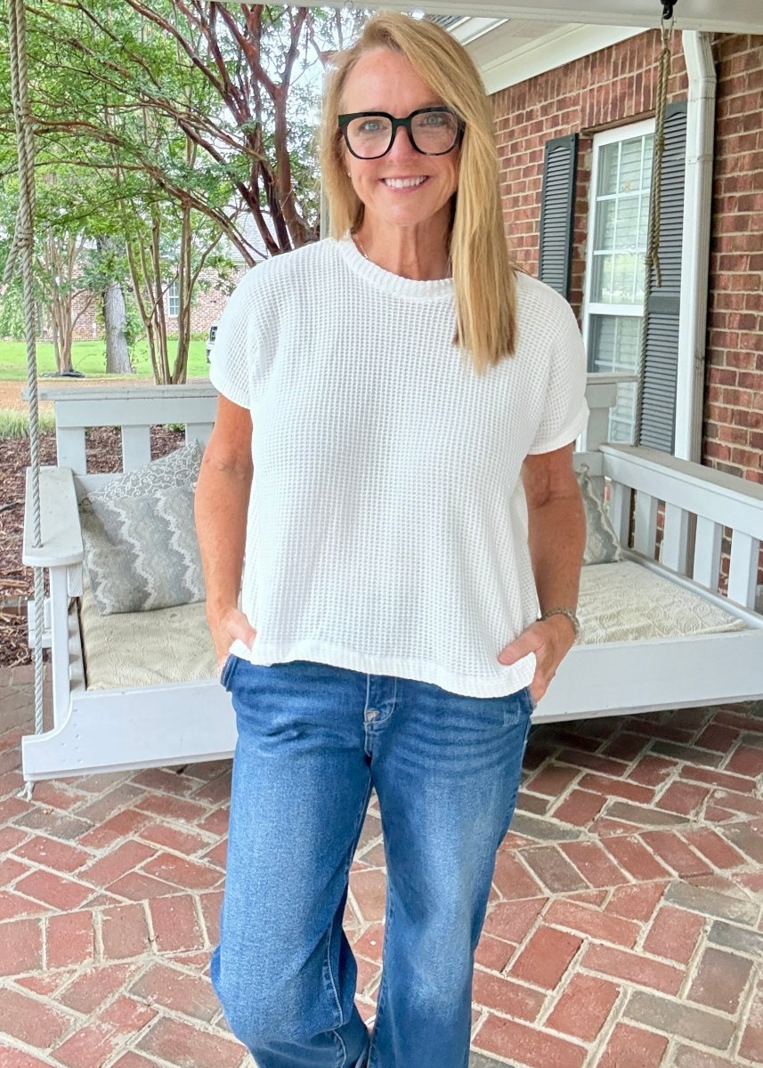 Chenille Cap Sleeve Sweater - Ivory - Casual Sweater -Jimberly's Boutique-Olive Branch-Mississippi