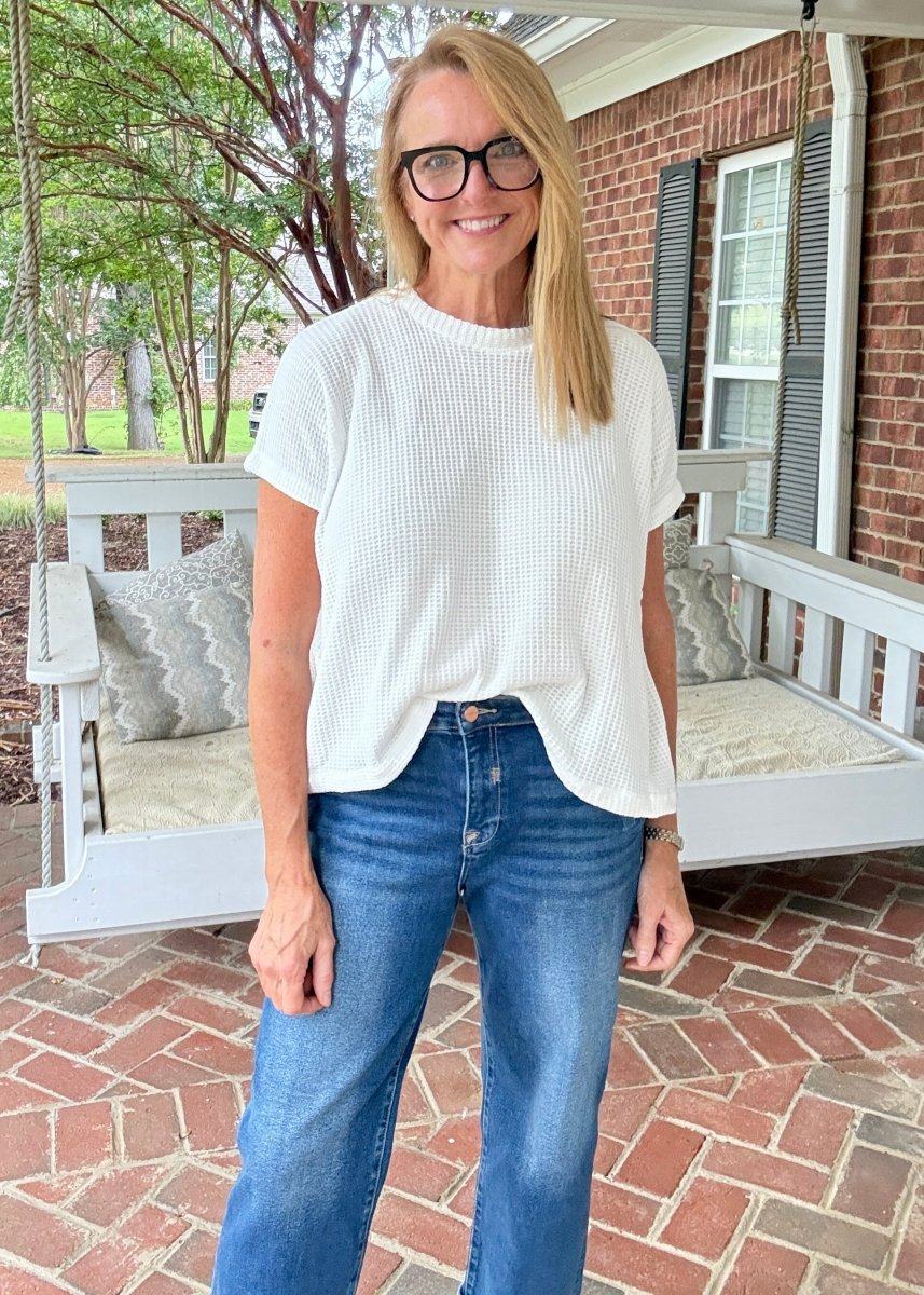 Chenille Cap Sleeve Sweater - Ivory - Casual Sweater -Jimberly's Boutique-Olive Branch-Mississippi