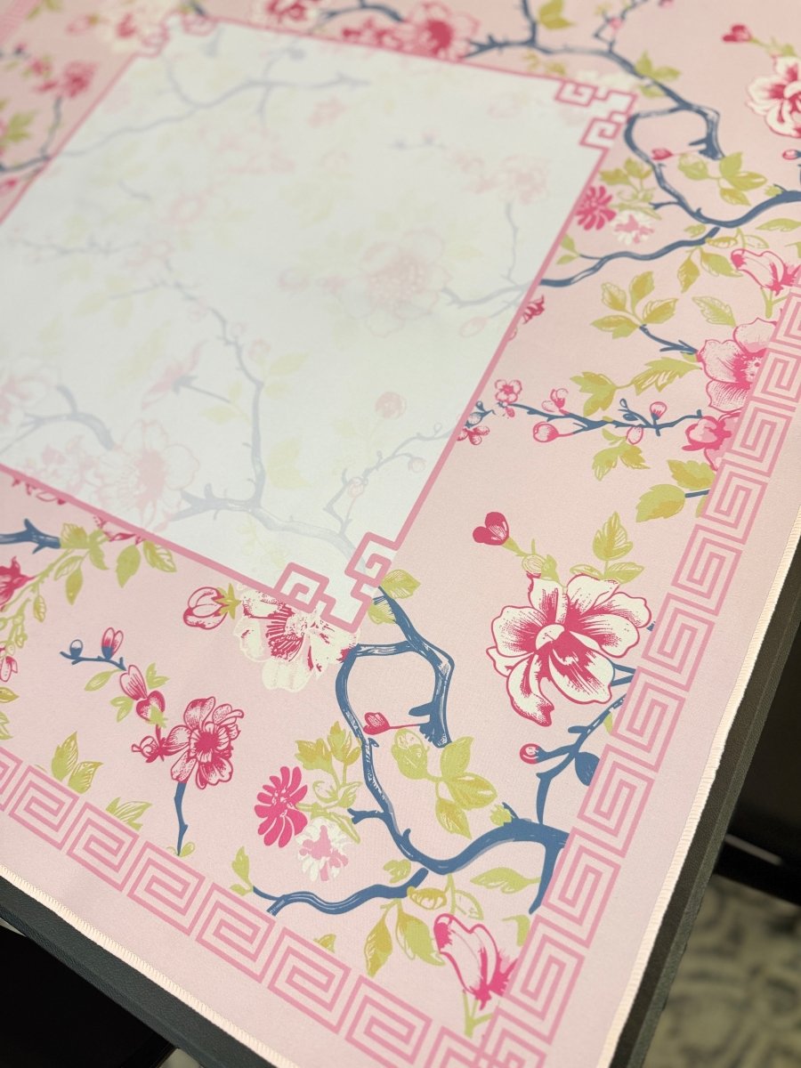 Chinoiserie Pink & White Floral Mahjong Mat - Mahjong Mat - Jimberly's Boutique - Olive Branch - Mississippi