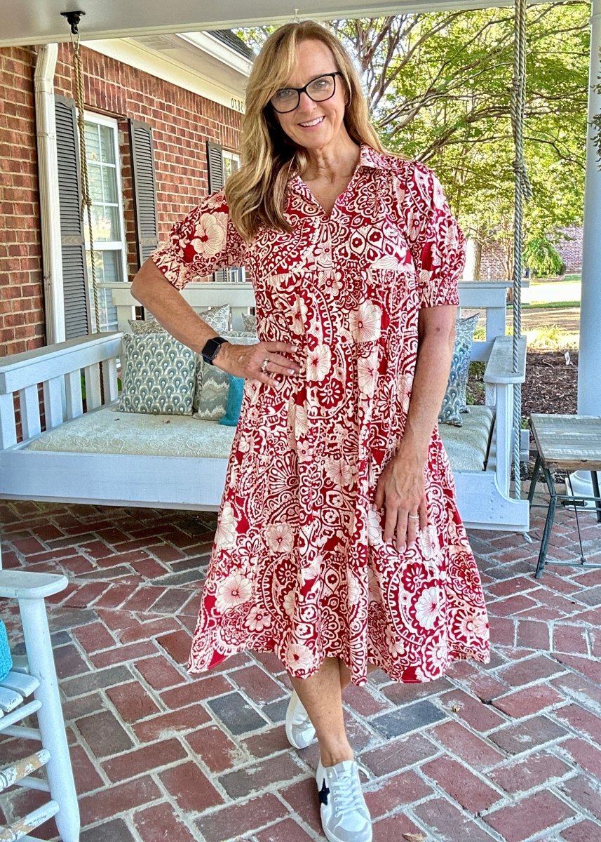 Clay Paisley Tiered Dress | Umgee - Maxi Dress - Jimberly's Boutique - Olive Branch - Mississippi