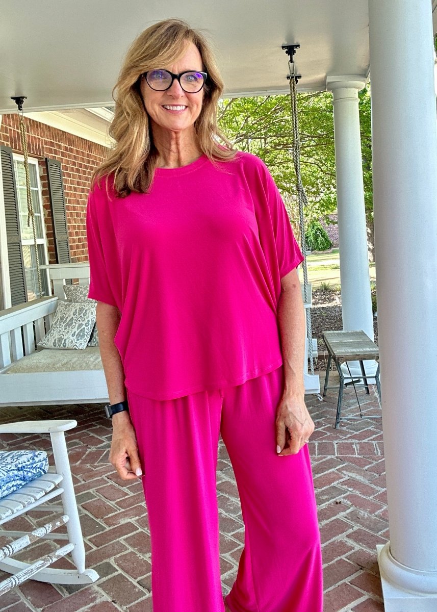Coastal Travel Set - Fuchsia | Dear Scarlett - lounge set - Jimberly's Boutique - Olive Branch - Mississippi