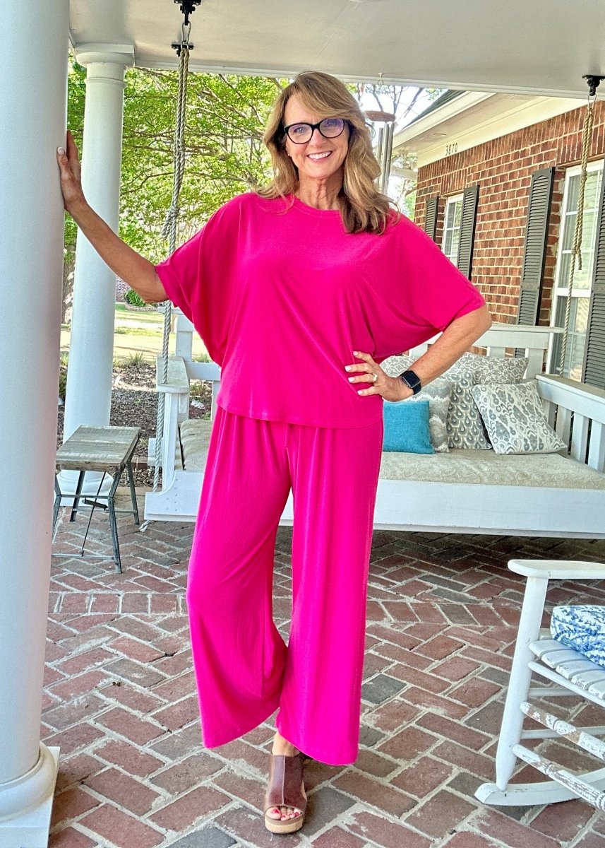 Coastal Travel Set - Fuchsia | Dear Scarlett - lounge set - Jimberly's Boutique - Olive Branch - Mississippi