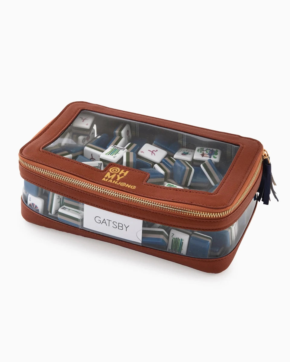 Cognac Tile Storage Bag | Oh My Mahjong - Mahjong Tile Storage Bag - Jimberly's Boutique - Olive Branch - Mississippi