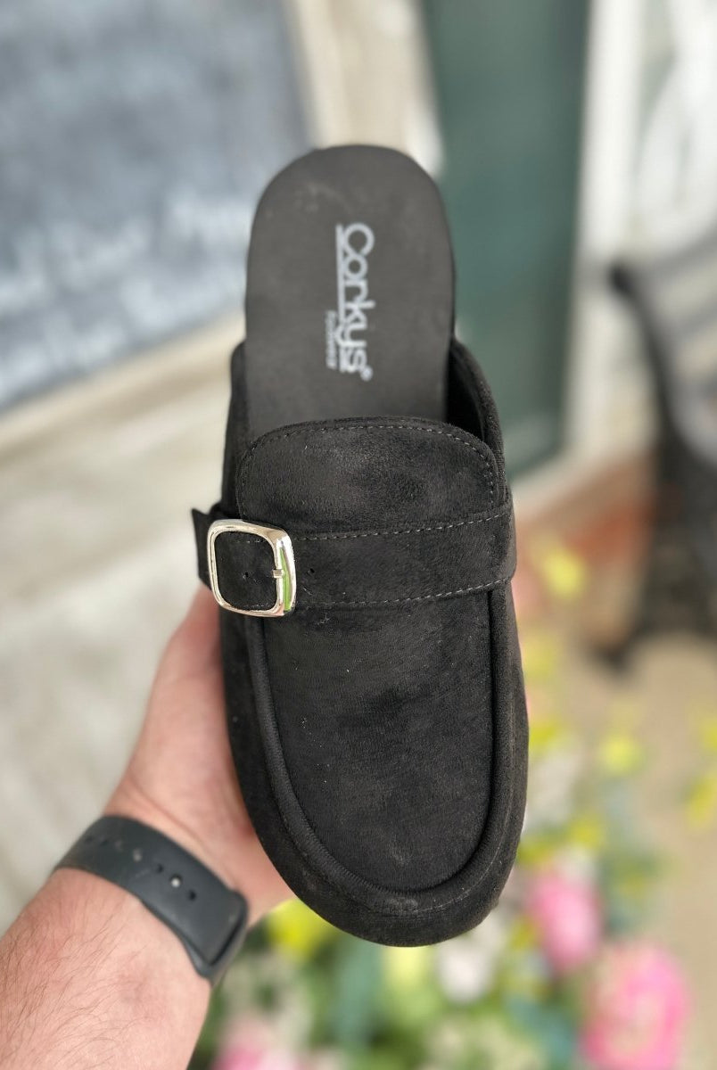 Corkys | Just Precious | Clogs | Black Suede - Corky Hey Girl Clogs - Jimberly's Boutique - Olive Branch - Mississippi