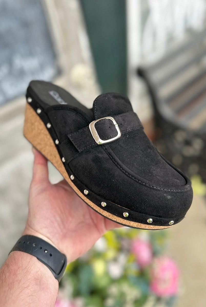 Corkys | Just Precious | Clogs | Black Suede - Corky Hey Girl Clogs - Jimberly's Boutique - Olive Branch - Mississippi