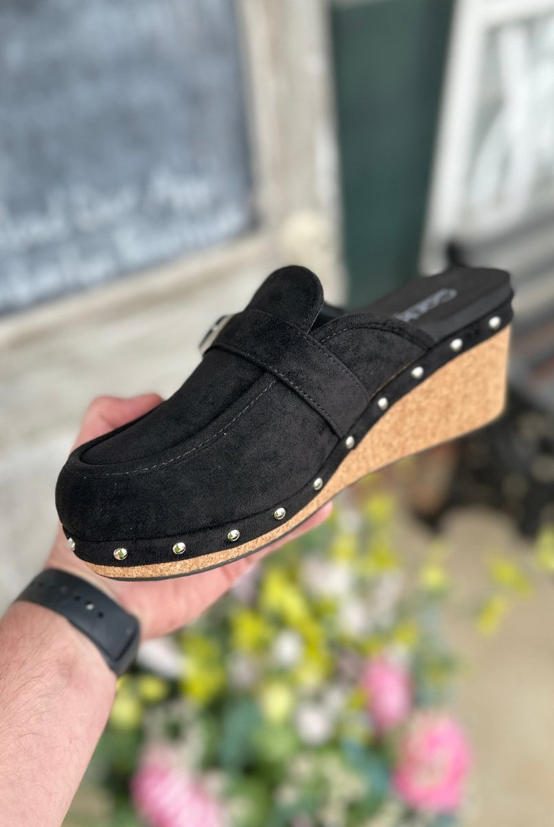 Corkys | Just Precious | Clogs | Black Suede - Corky Hey Girl Clogs - Jimberly's Boutique - Olive Branch - Mississippi