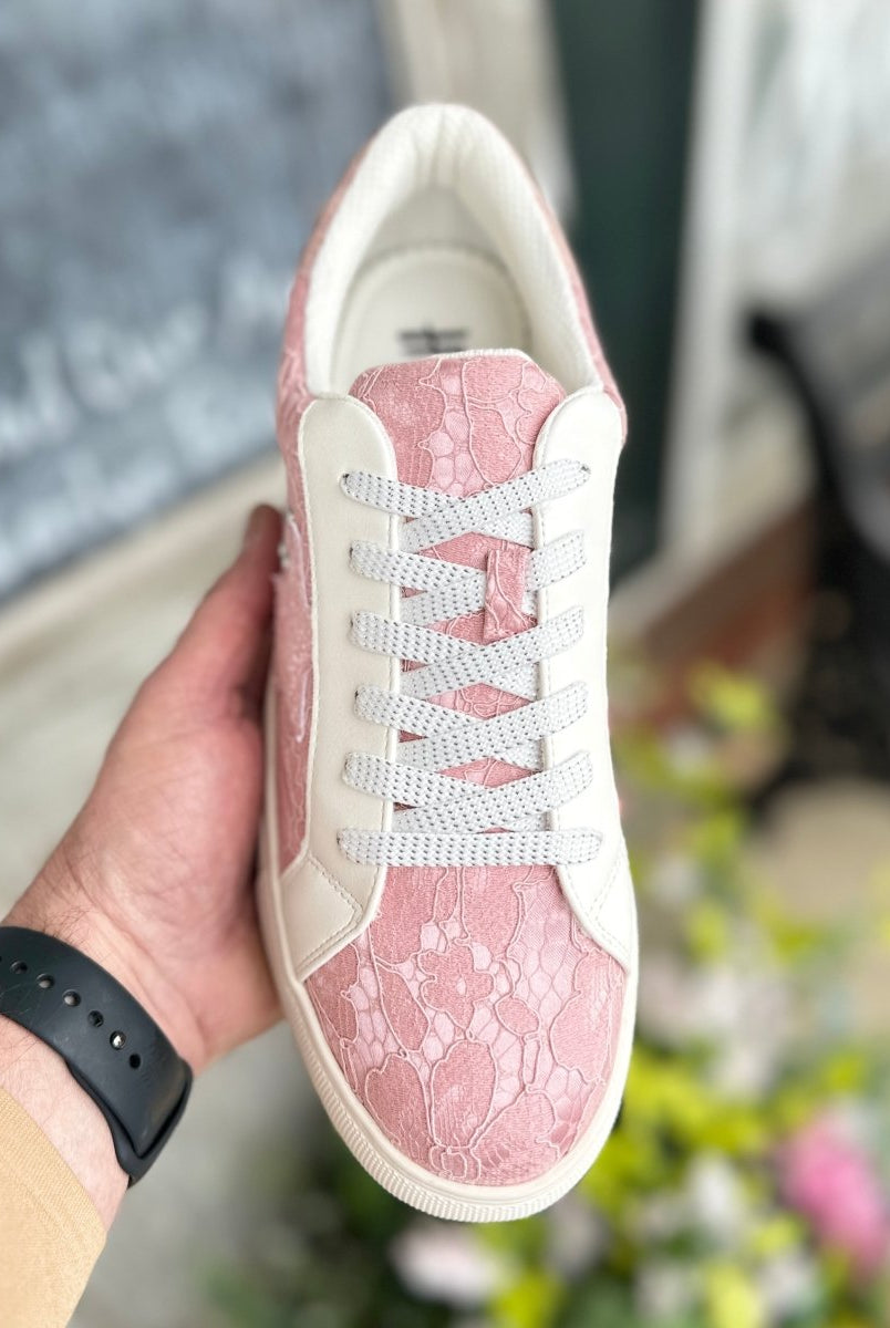 Corkys Supernova Sneakers - Textured Pink Lace - Corky Sneakers -Jimberly's Boutique-Olive Branch-Mississippi