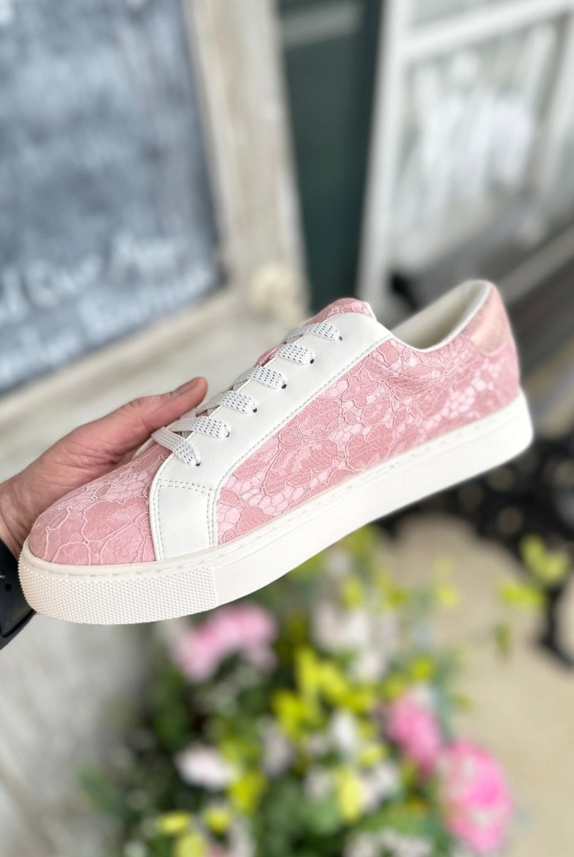 Corkys Supernova Sneakers - Textured Pink Lace - Corky Sneakers -Jimberly's Boutique-Olive Branch-Mississippi
