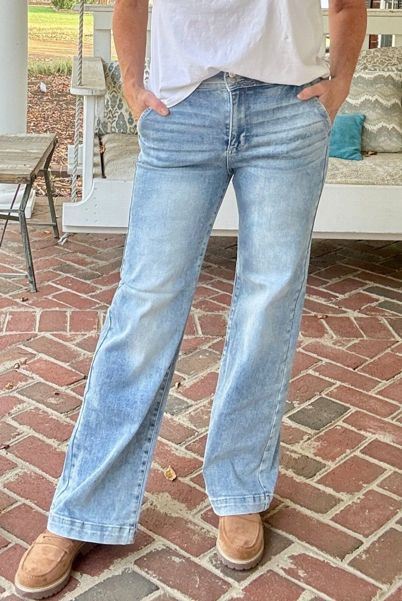 Costilla Double Button Wide Leg Jeans | Risen - risen jeans - Jimberly's Boutique - Olive Branch - Mississippi