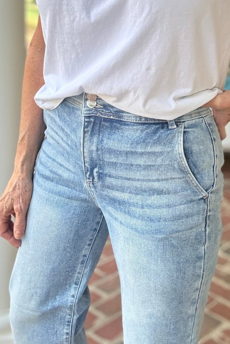 Costilla Double Button Wide Leg Jeans | Risen - risen jeans - Jimberly's Boutique - Olive Branch - Mississippi
