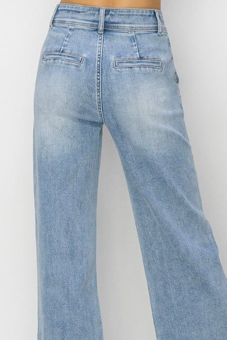 Costilla Double Button Wide Leg Jeans | Risen - risen jeans - Jimberly's Boutique - Olive Branch - Mississippi