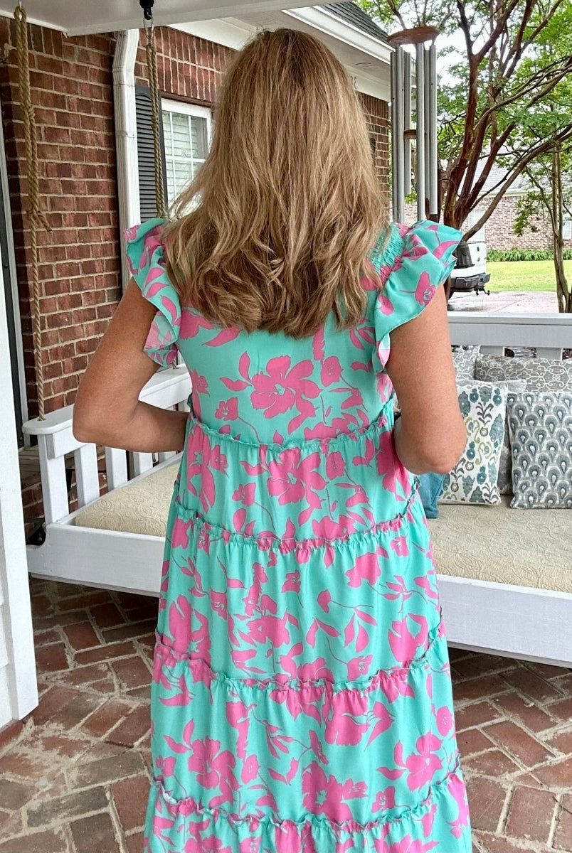 Cotton Candy Floral Midi Dress | Umgee - Umgee Dress -Jimberly's Boutique-Olive Branch-Mississippi