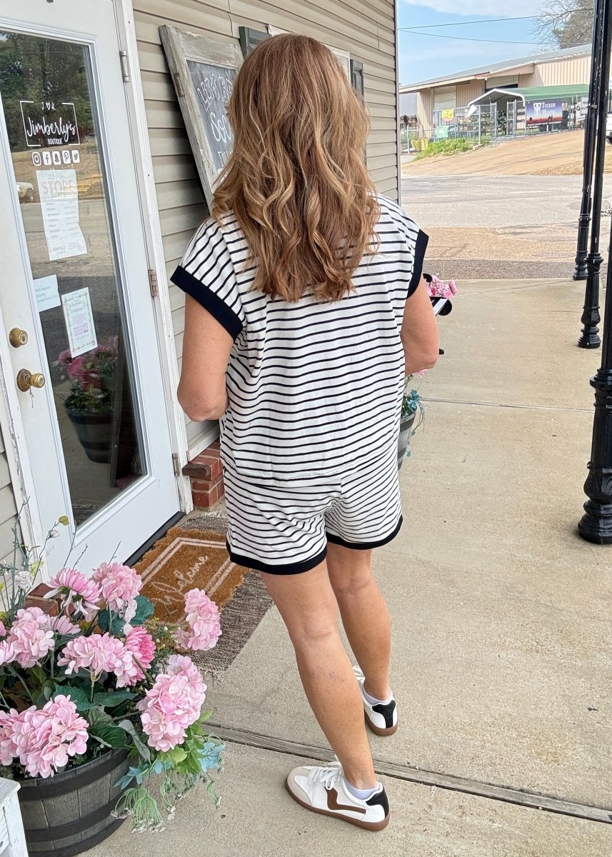 Cotton Striped Shorts Set - Cream - Shorts set - Jimberly's Boutique - Olive Branch - Mississippi