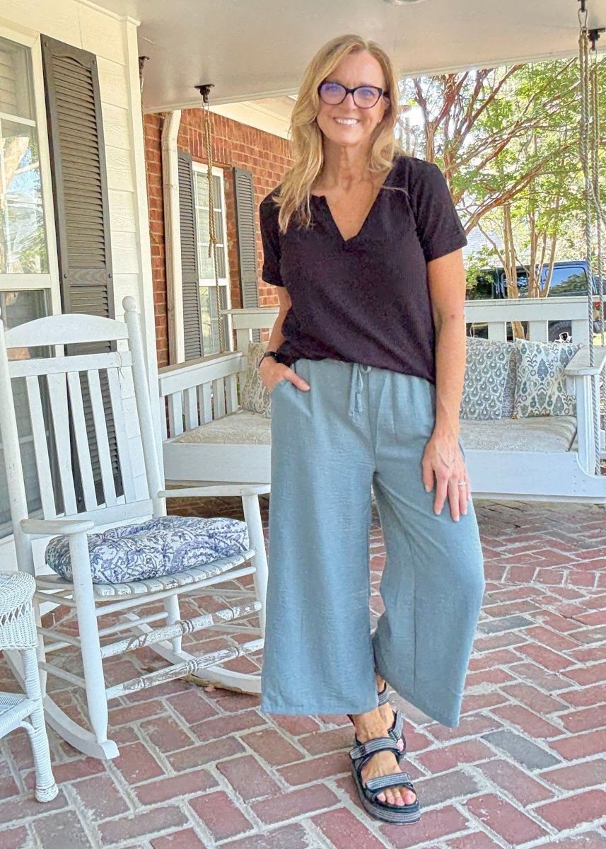 Crepe Cropped Pants - Ash Jade - Jimberly's Boutique - Olive Branch - Mississippi