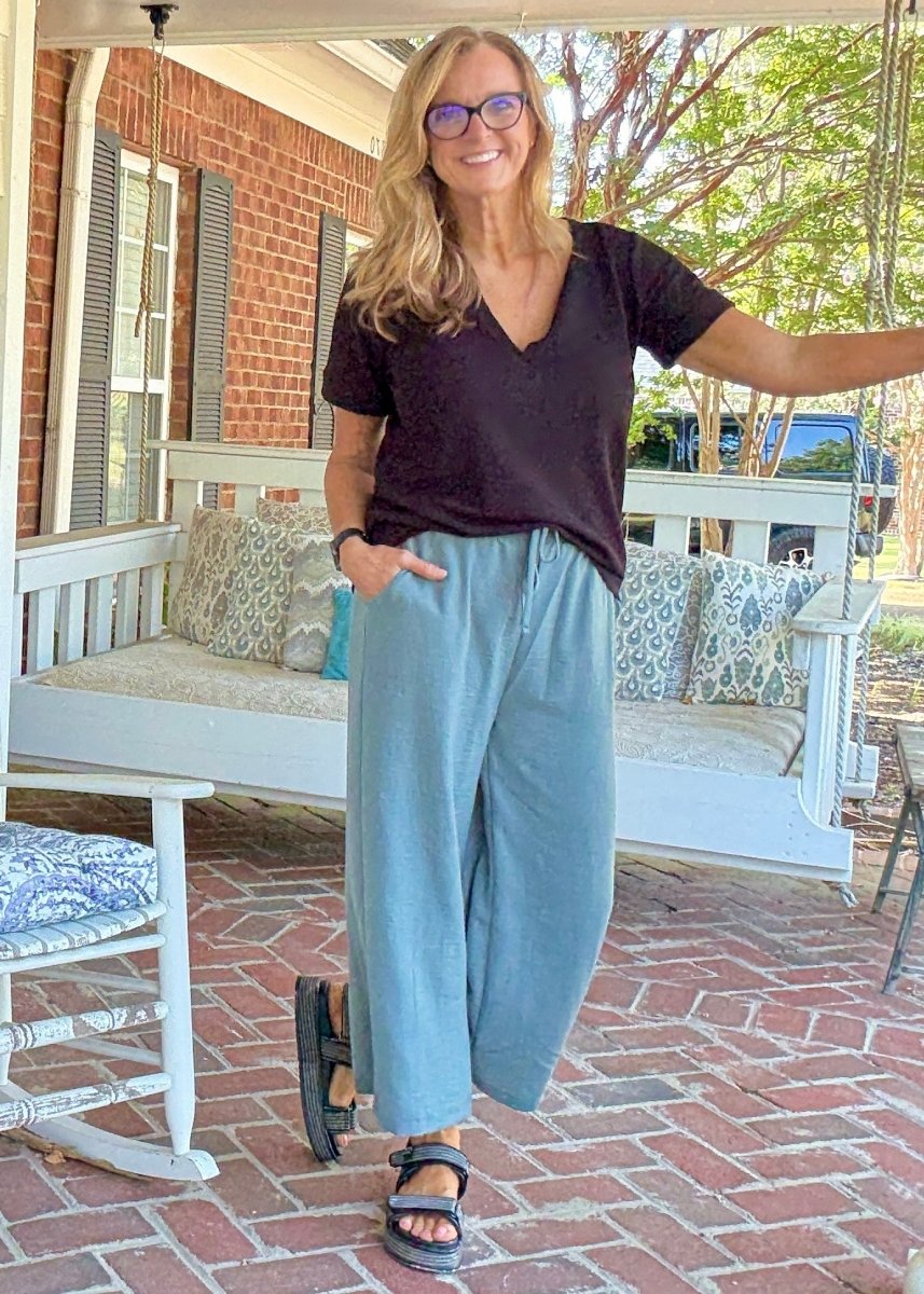 Crepe Cropped Pants - Ash Jade - Jimberly's Boutique - Olive Branch - Mississippi