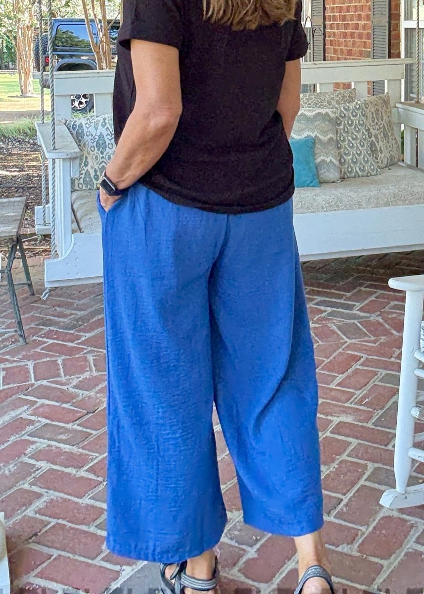 Crepe Cropped Pants - Lt Navy - Jimberly's Boutique - Olive Branch - Mississippi