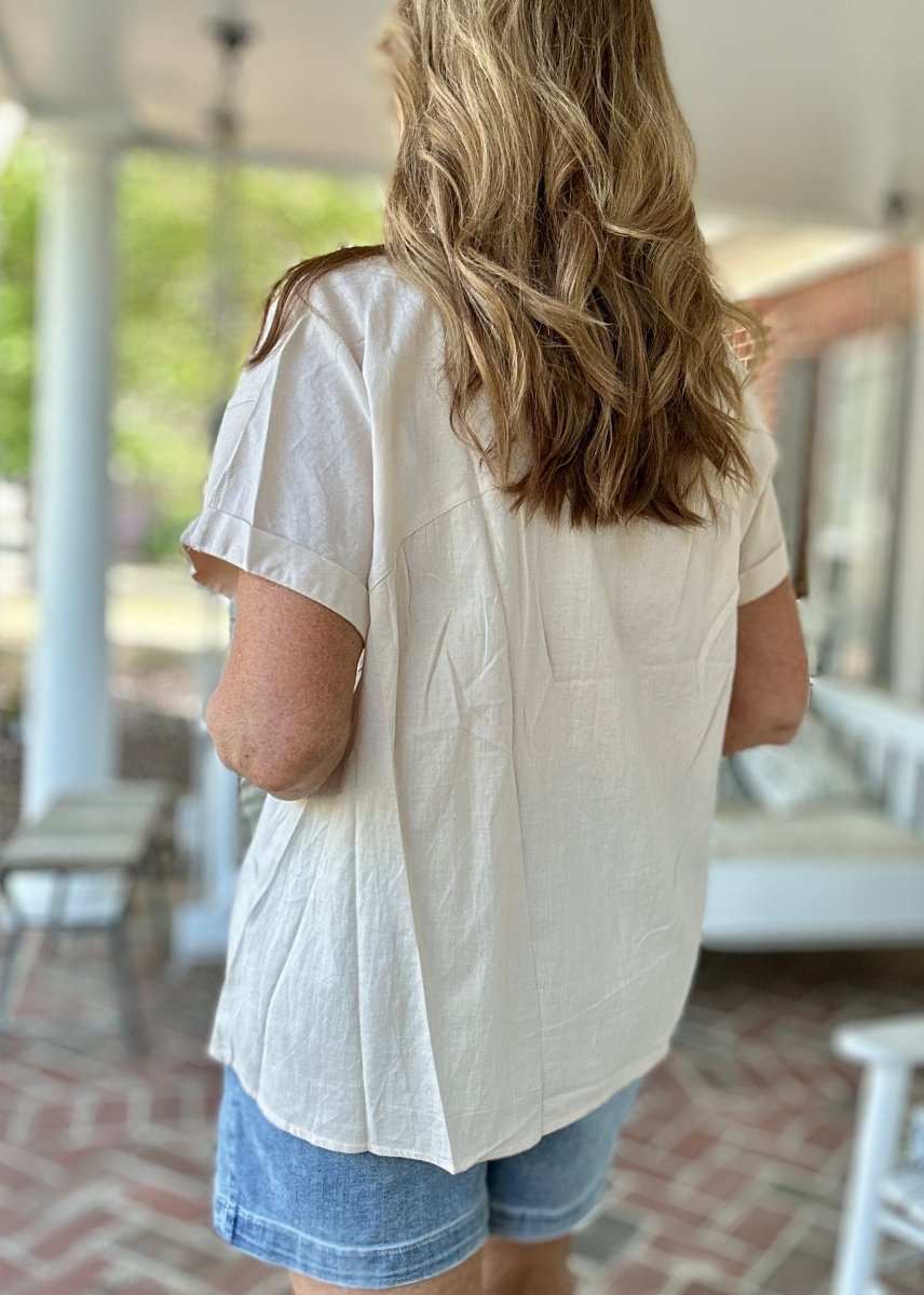 Crew Neck Babydoll Top - Taupe - Casual Top - Jimberly's Boutique - Olive Branch - Mississippi