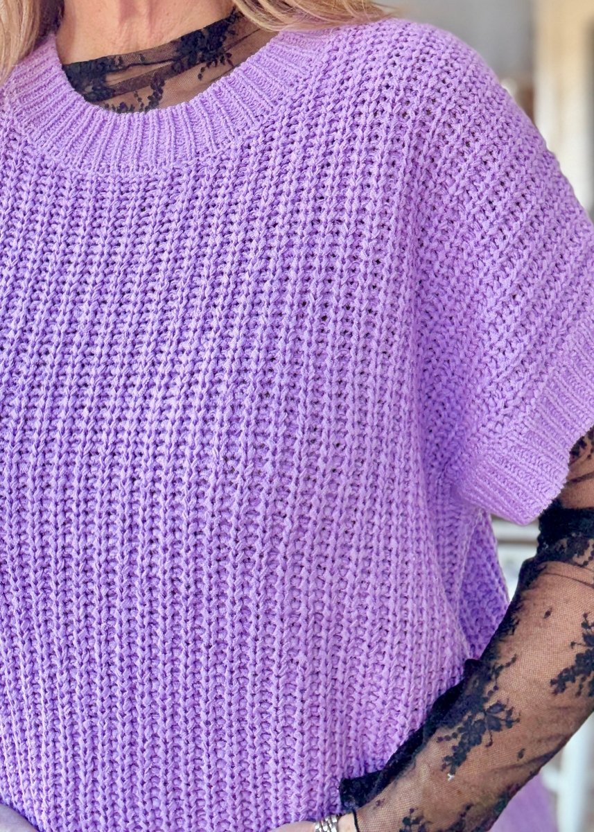 Crissy Short Sleeve Sweater - Lavender - Casual Sweater - Jimberly's Boutique - Olive Branch - Mississippi