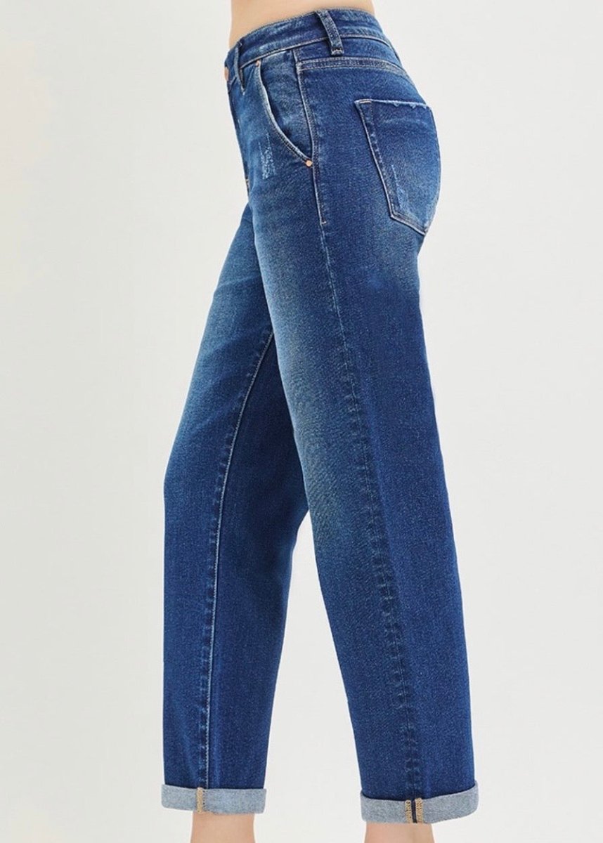 Cropped Boyfriend Jeans w Cuffed Hem | Risen - jeans -Jimberly's Boutique-Olive Branch-Mississippi