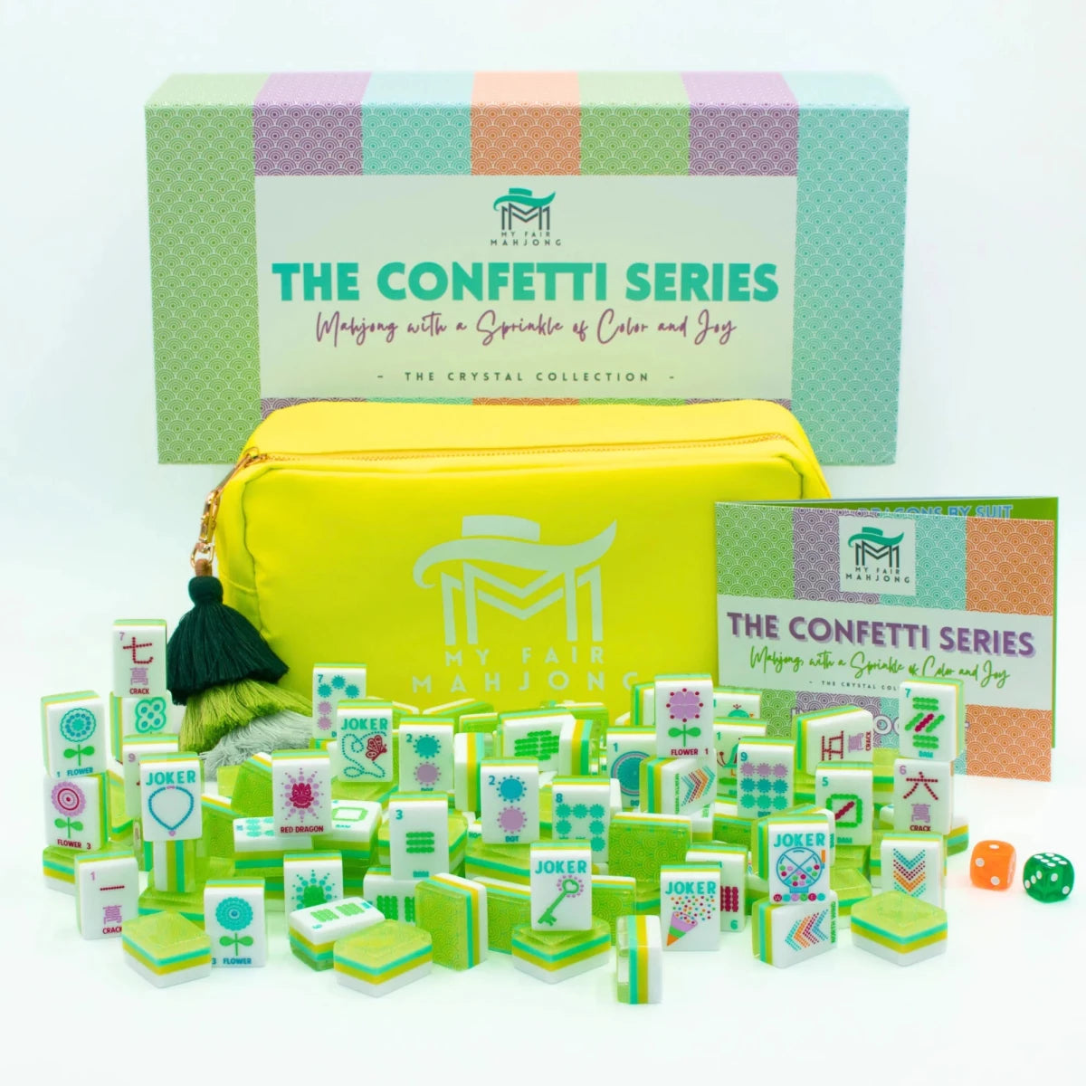 Crystal Confetti Citrus Green Mahjong Tiles | My Fair Mahjong - Mahjong Tiles - Jimberly's Boutique - Olive Branch - Mississippi