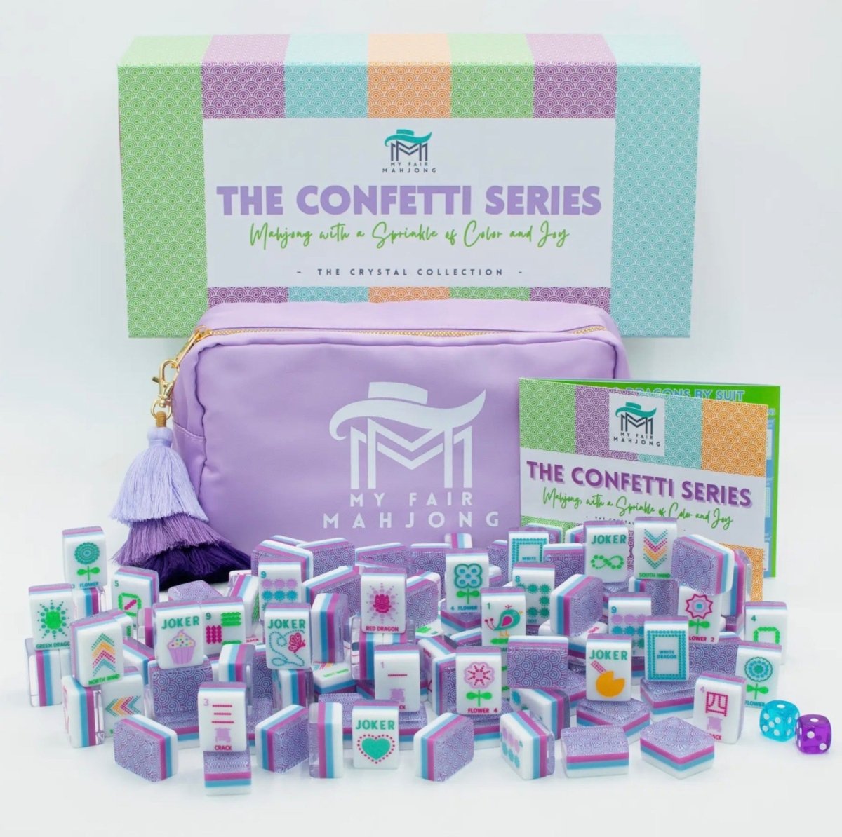 Crystal Confetti Purple Mahjong Tiles | My Fair Mahjong - Mahjong Tiles -Jimberly's Boutique-Olive Branch-Mississippi
