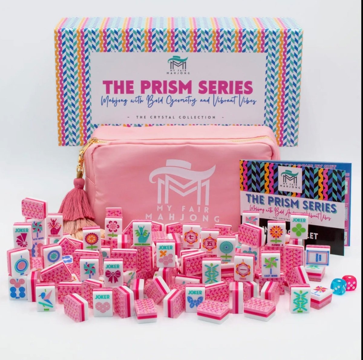 Crystal Prism Pink Mahjong Tiles | My Fair Mahjong - Mahjong Tiles -Jimberly's Boutique-Olive Branch-Mississippi