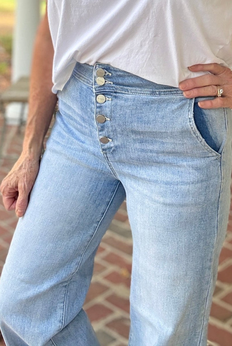 Custer Button Up Wide Leg Jeans| Risen - risen jeans - Jimberly's Boutique - Olive Branch - Mississippi