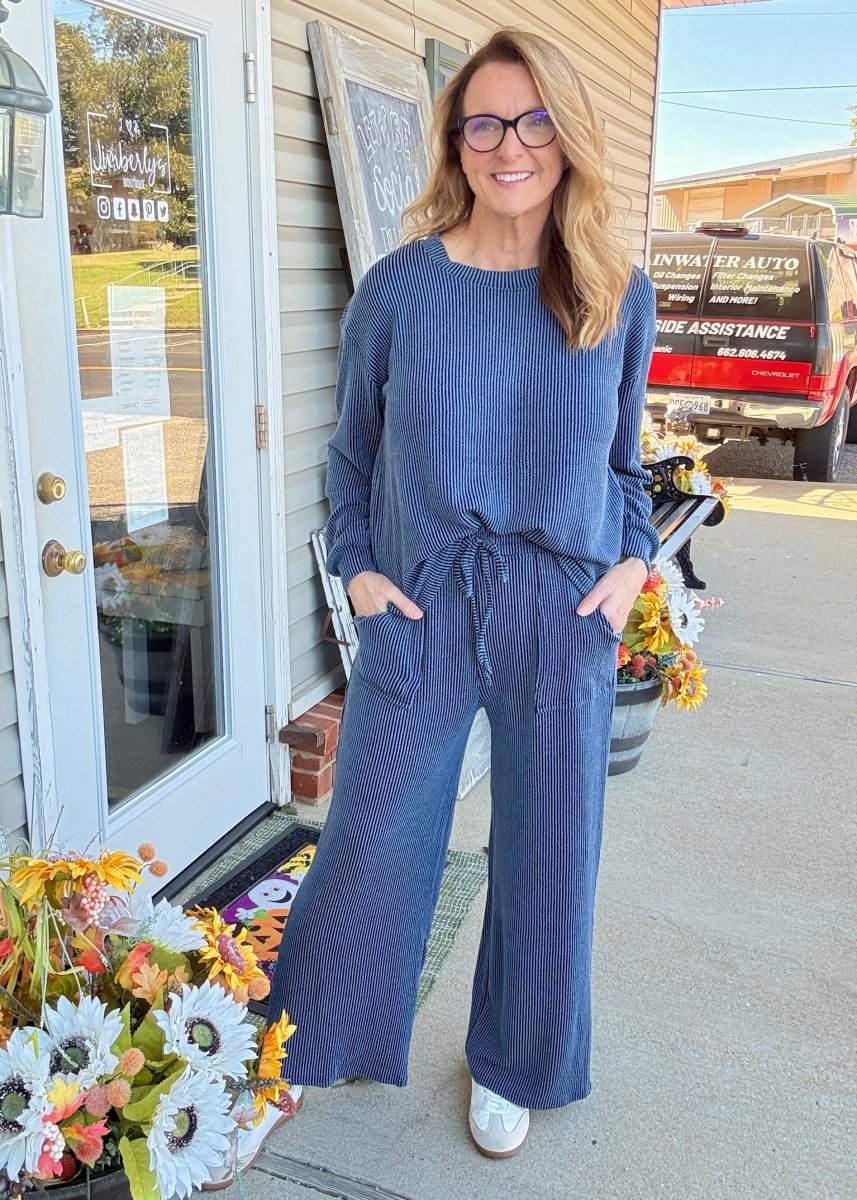 Darcy Lounge Set - Navy - pants set -Jimberly's Boutique-Olive Branch-Mississippi