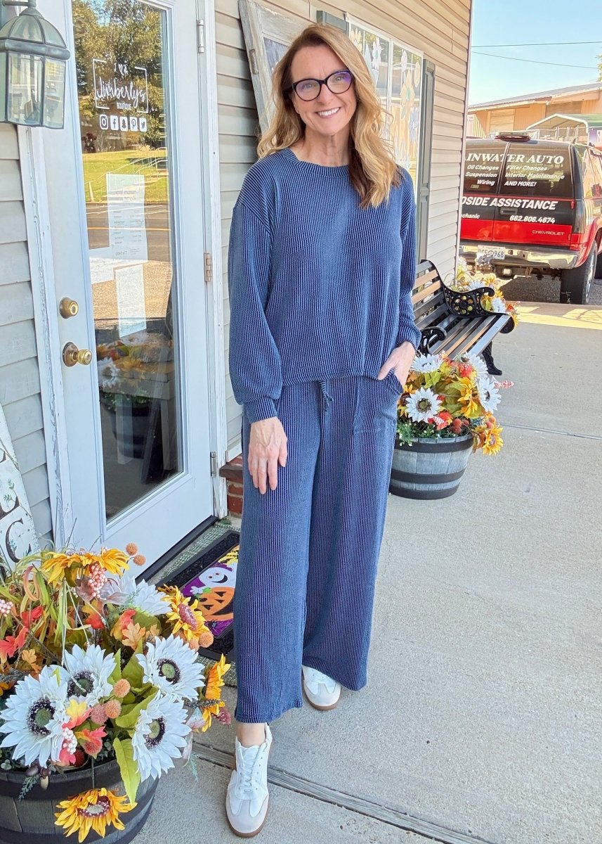 Darcy Lounge Set - Navy - pants set -Jimberly's Boutique-Olive Branch-Mississippi
