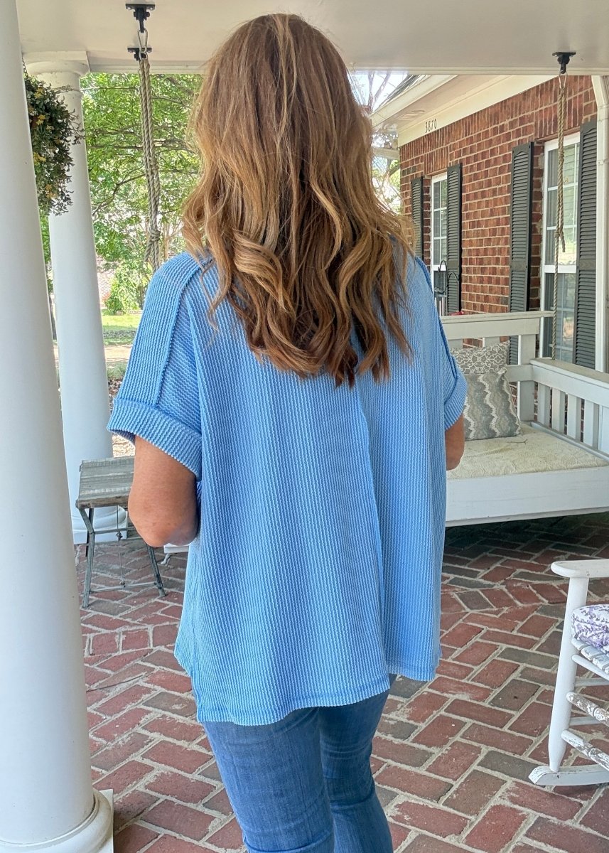Day In The Life Top - Sky Blue - Zenana Casual Top -Jimberly's Boutique-Olive Branch-Mississippi
