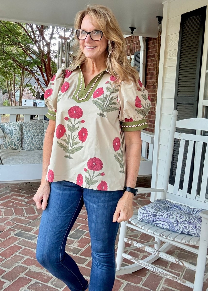 Delta Bloom Top - Ecru | Entro - Entro Top - Jimberly's Boutique - Olive Branch - Mississippi