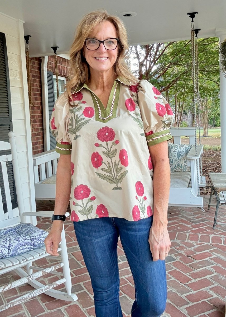 Delta Bloom Top - Ecru | Entro - Entro Top - Jimberly's Boutique - Olive Branch - Mississippi