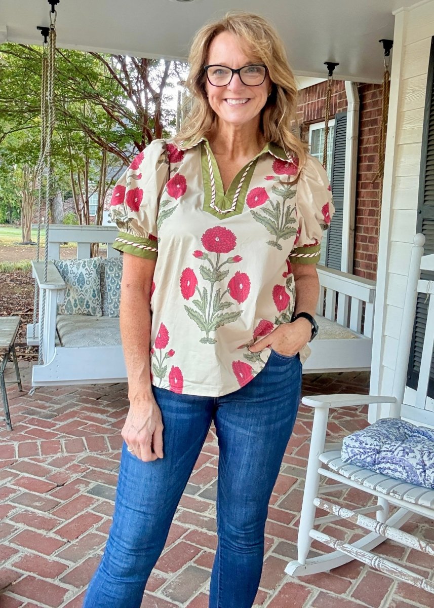 Delta Bloom Top - Ecru | Entro - Entro Top - Jimberly's Boutique - Olive Branch - Mississippi