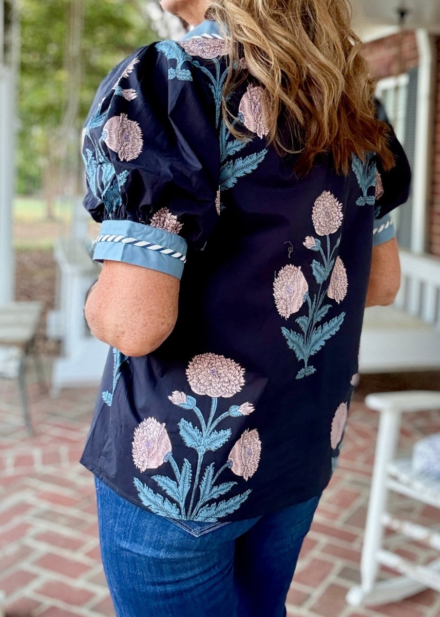 Delta Bloom Top - Navy | Entro - Entro Top - Jimberly's Boutique - Olive Branch - Mississippi