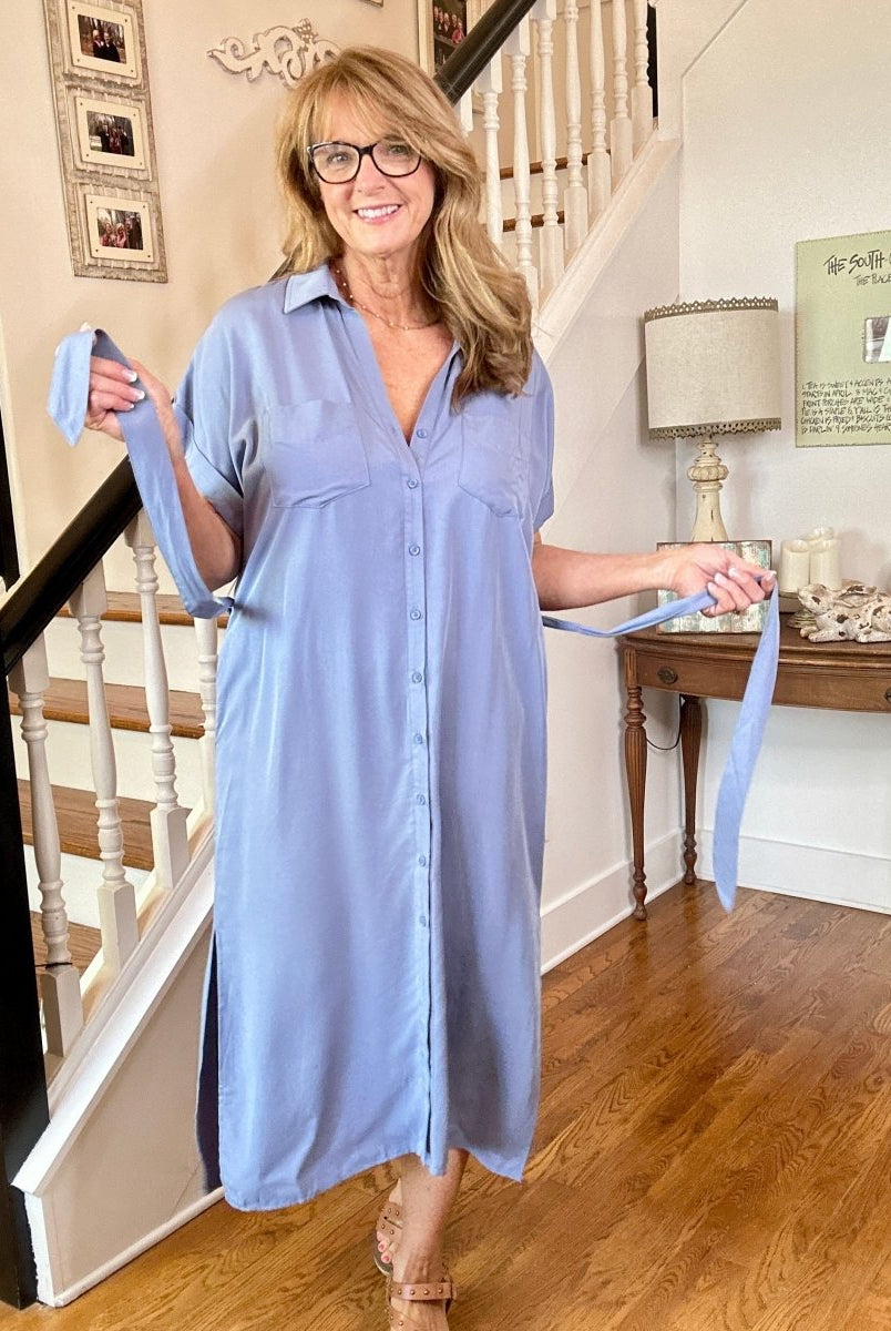 Denim Blue Button Down Midi Dress | Umgee - Casual Dress - Jimberly's Boutique - Olive Branch - Mississippi