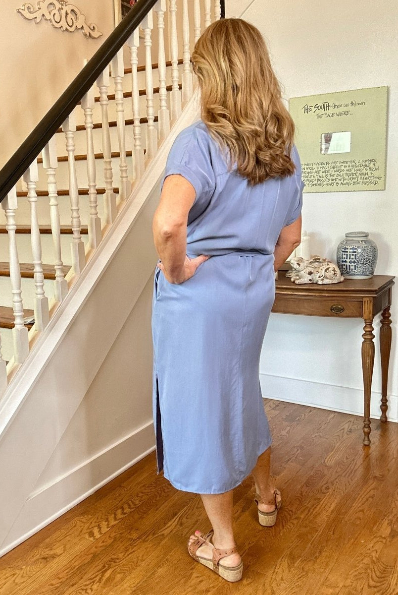Denim Blue Button Down Midi Dress | Umgee - Casual Dress - Jimberly's Boutique - Olive Branch - Mississippi
