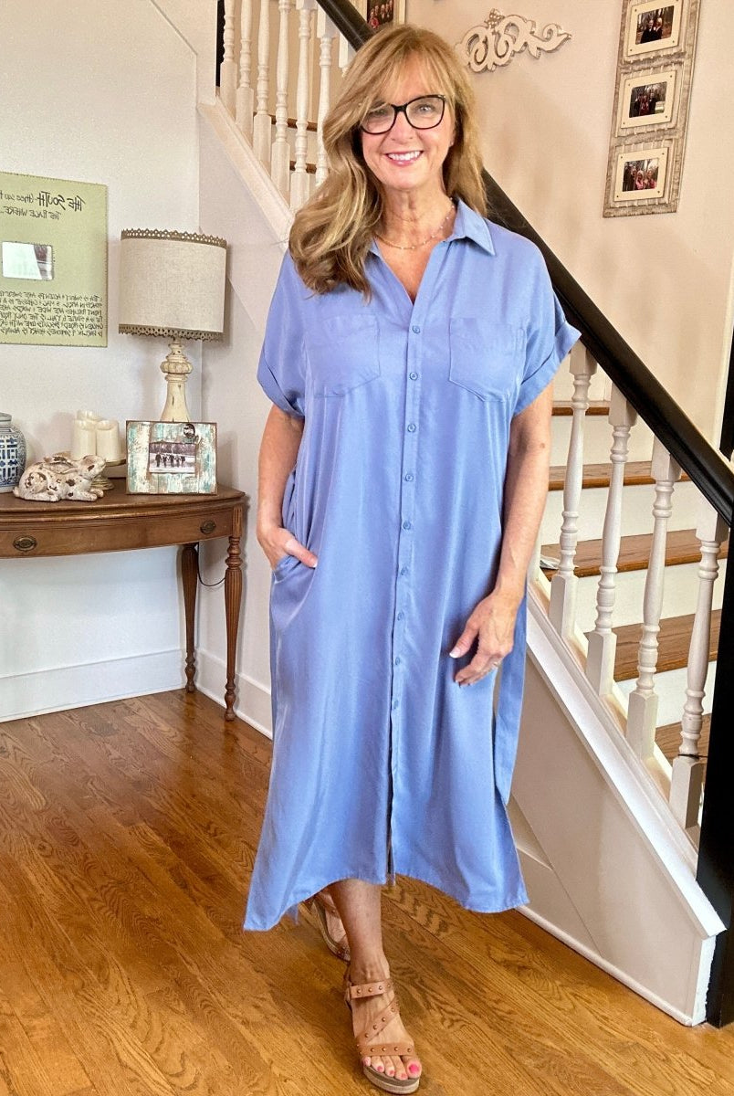 Denim Blue Button Down Midi Dress | Umgee - Casual Dress - Jimberly's Boutique - Olive Branch - Mississippi