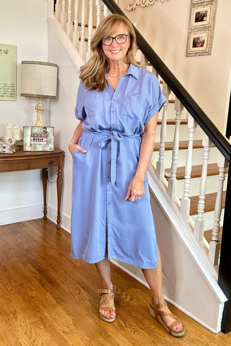 Denim Blue Button Down Midi Dress | Umgee - Casual Dress - Jimberly's Boutique - Olive Branch - Mississippi