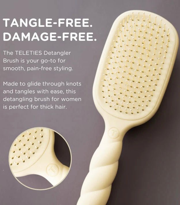 Detangler Hair Brush for Thick Hair - Full Size - Tan - Teleties Hair Brush - Jimberly's Boutique - Olive Branch - Mississippi