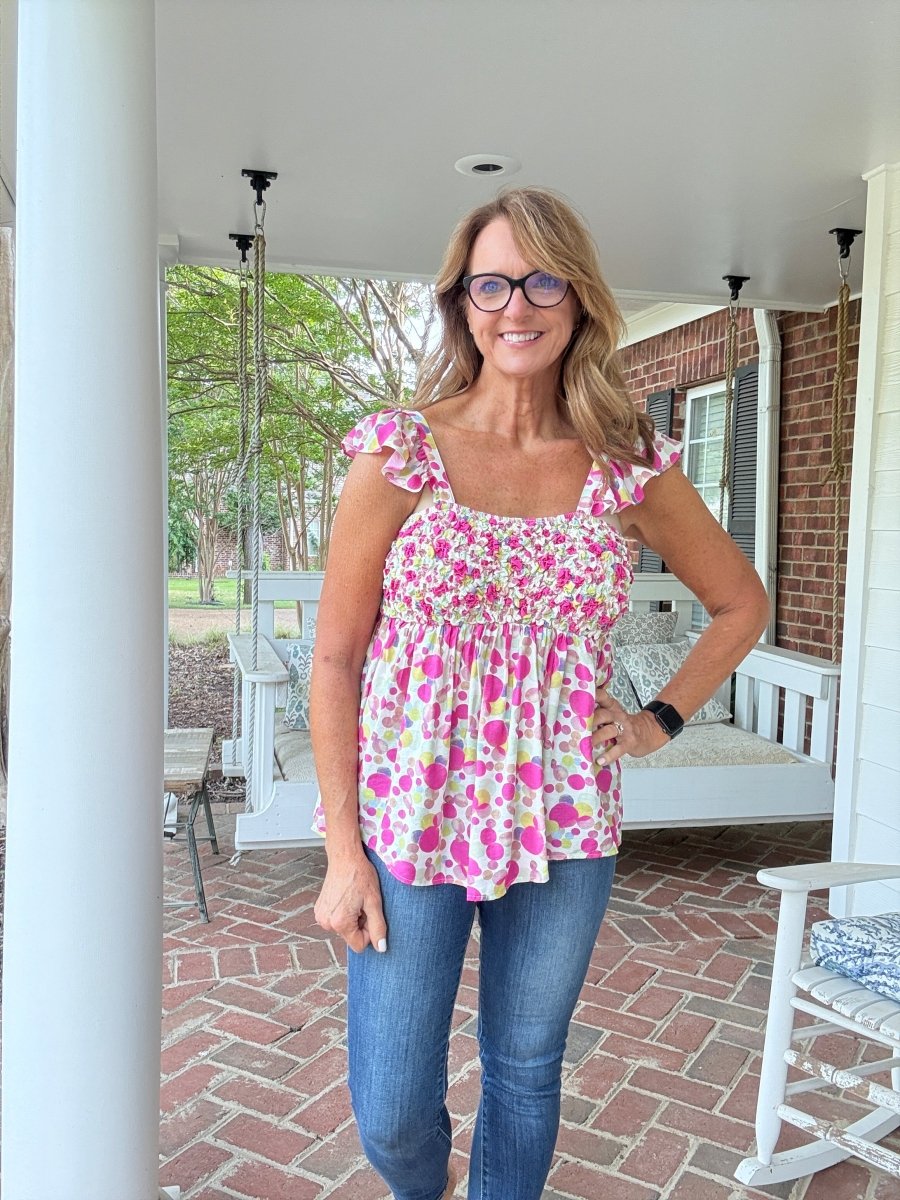 Dippin Dots Top - Pink - Jimberly's Boutique - Olive Branch - Mississippi