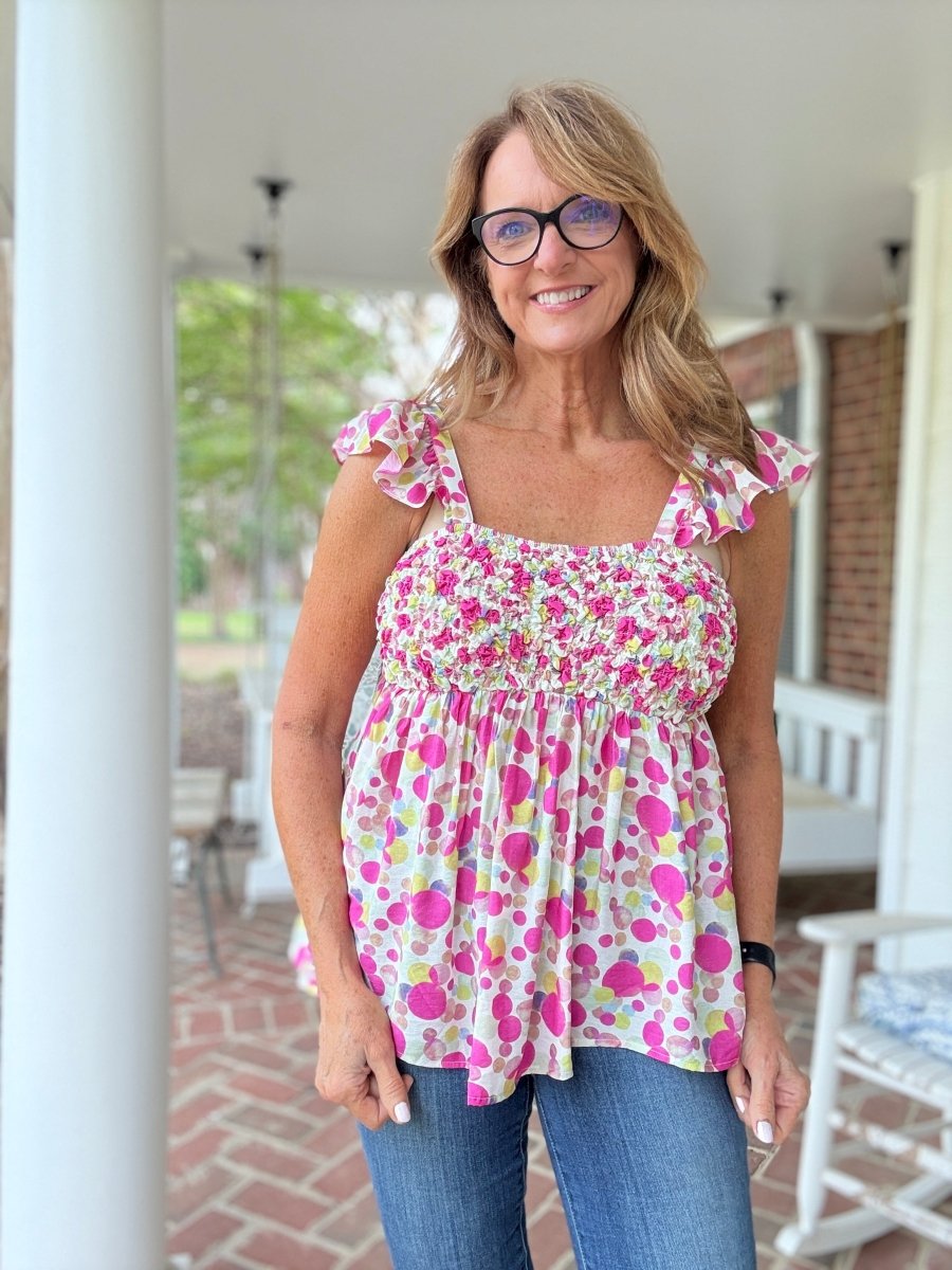 Dippin Dots Top - Pink - Jimberly's Boutique - Olive Branch - Mississippi