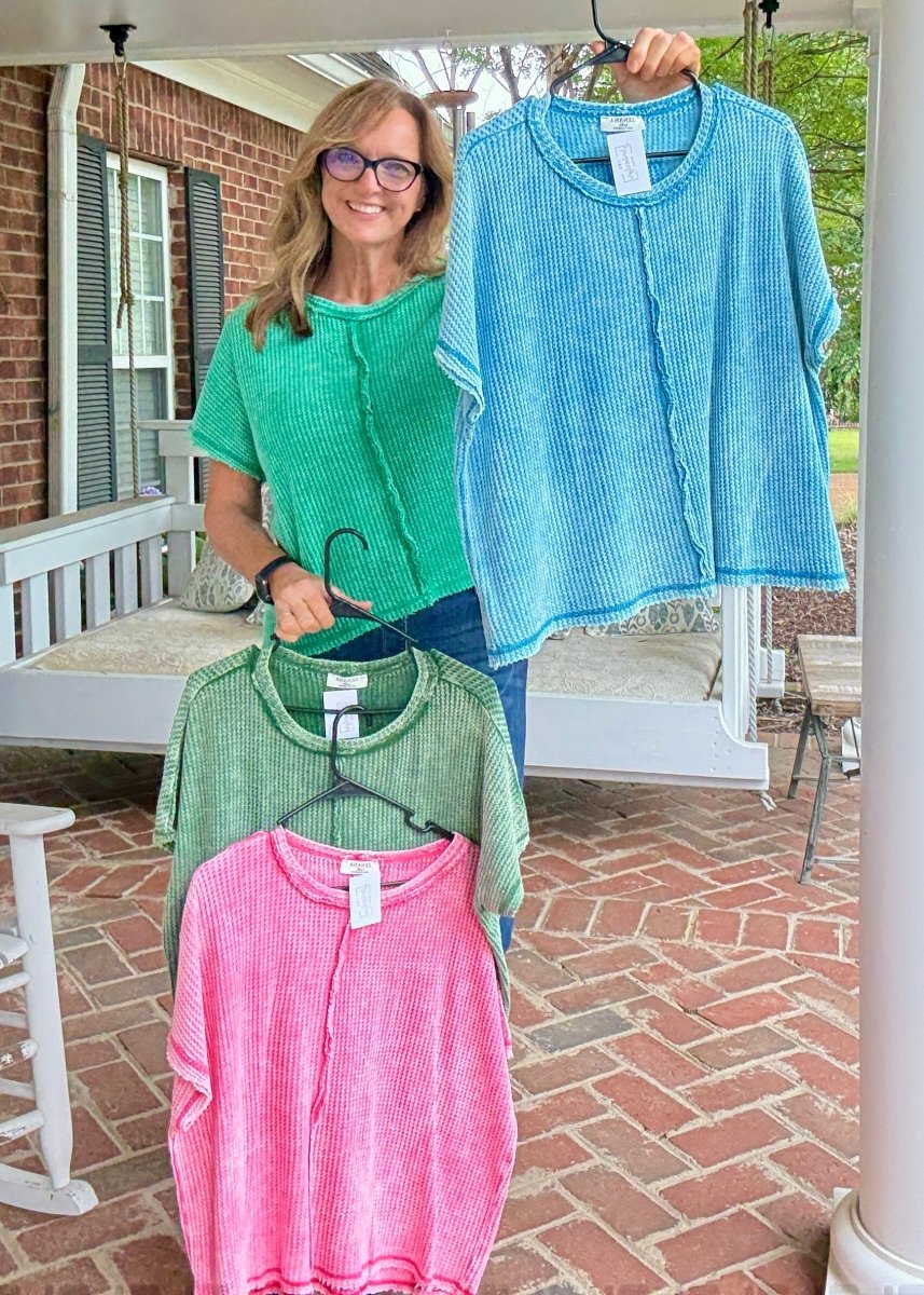Dolman Washed Baby Waffle Top - Casual Top - Jimberly's Boutique - Olive Branch - Mississippi