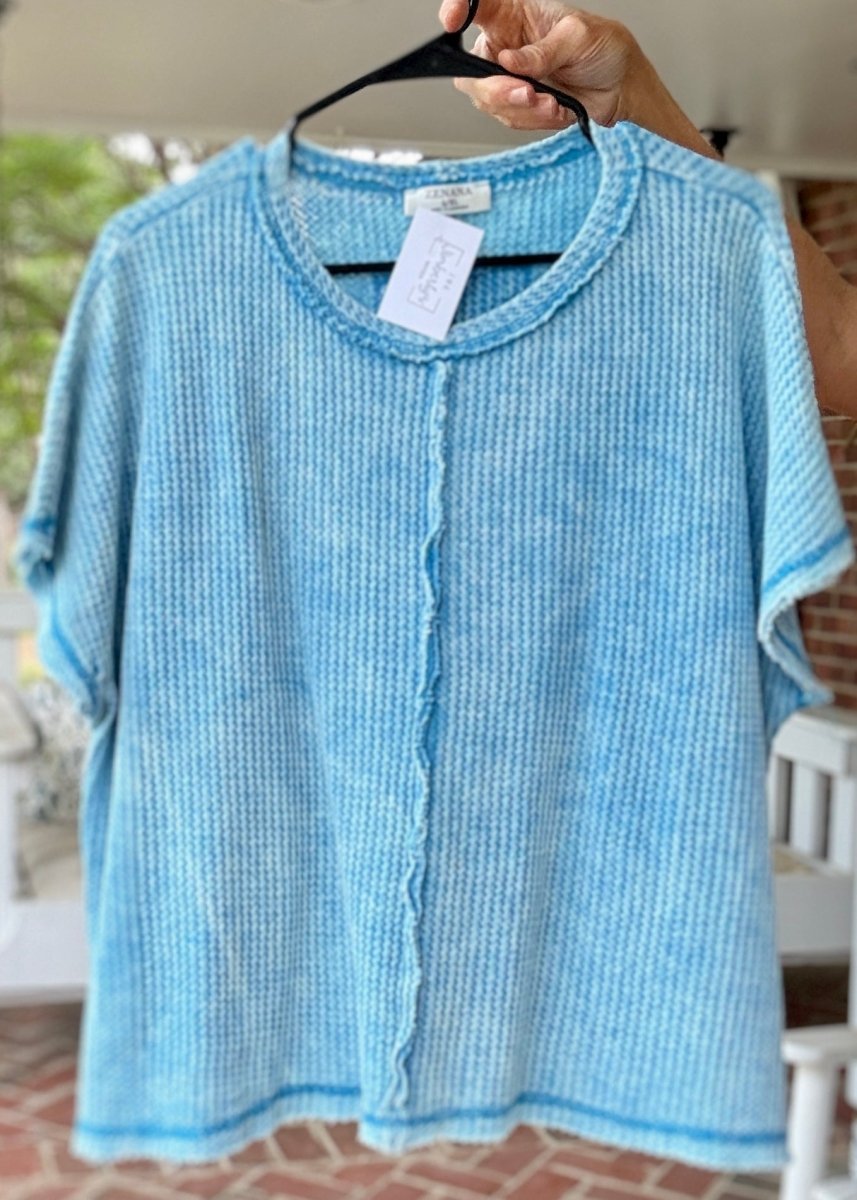 Dolman Washed Baby Waffle Top - Casual Top - Jimberly's Boutique - Olive Branch - Mississippi